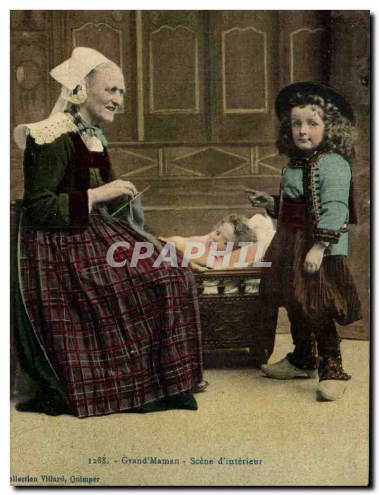 Grand'Maman - Scène d'intérieur — Collection Villard, Quimper — n° 1288 - Recto