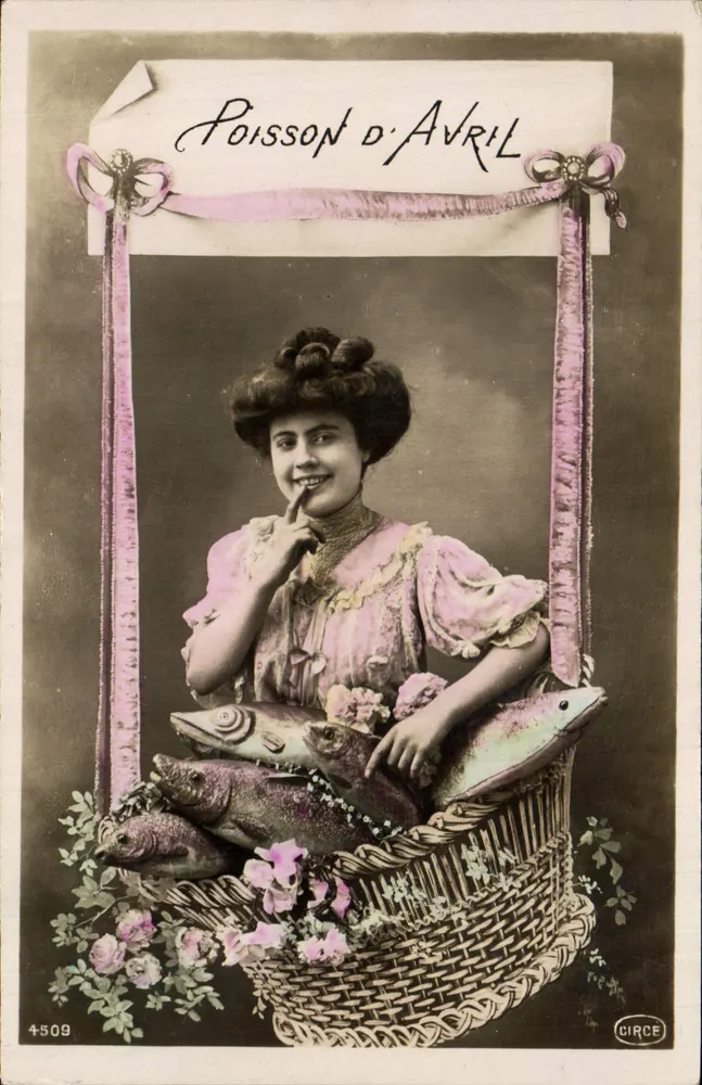 Frau mit einem Fischkorb — April-Fisch — CIRCE, n°4509 - Vorderseite