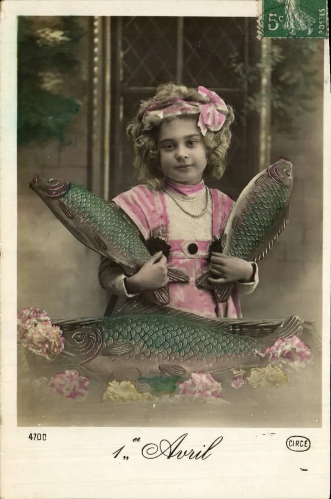 Mädchen mit Fischen — 1. April — CIRCE n°4700 - Vorderseite