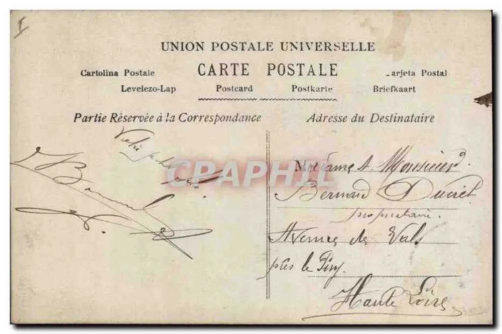 Frau, die zwei dekorative Fische hält — Frohes April — A-N Paris, n° 905 - Rückseite