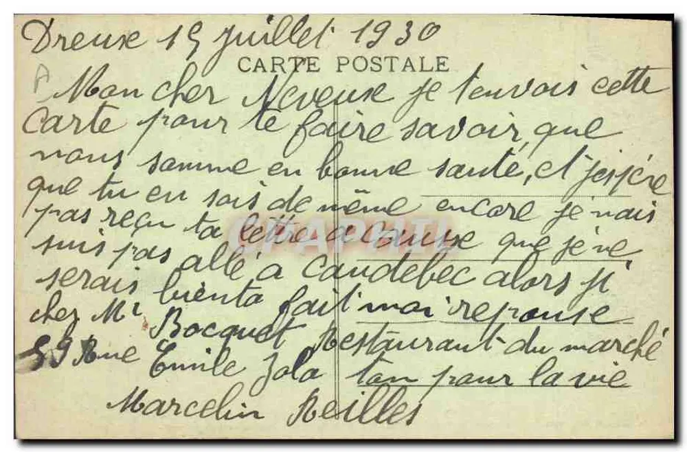 Wald von DREUX (E. et L.) - Das Pavillon - Jagdtermin — G. Foucanit, Verlag, Droux - Rückseite