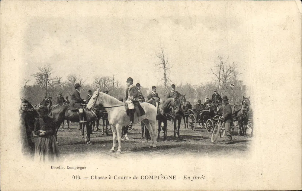 Antike Ansichtskarte Jagd auf COMPIÈGNE - Im Wald — Decelle, Compiègne, n°016 - Vorderseite