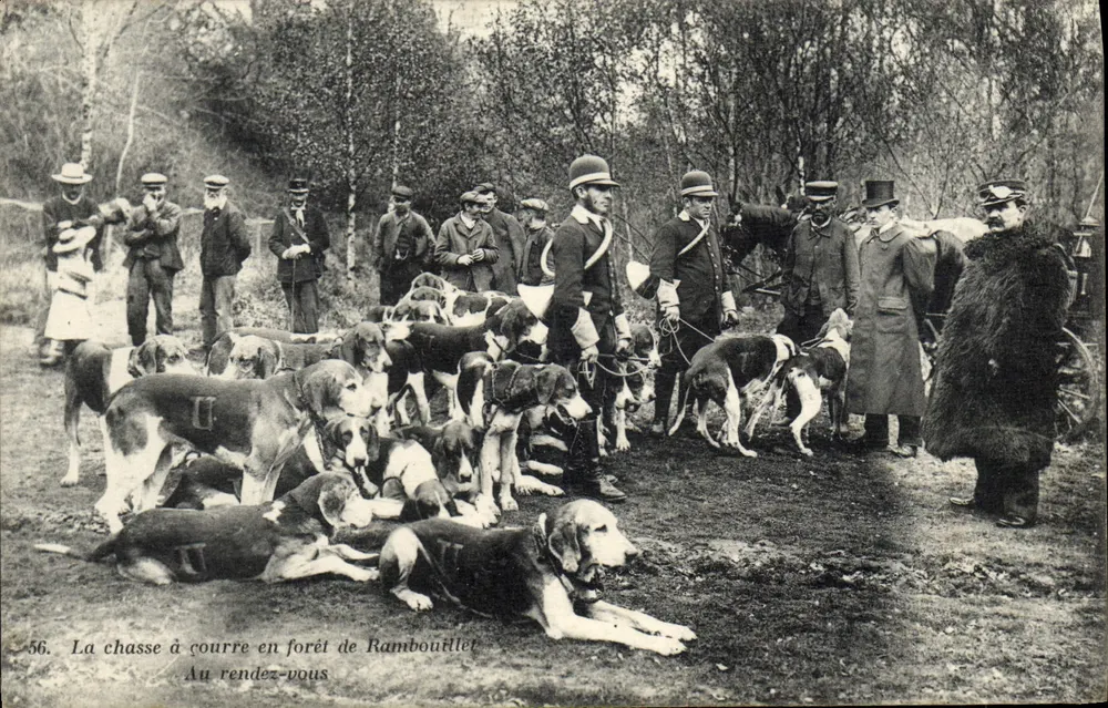 Hundjagd im Wald von Rambouillet — Am Treffpunkt — Librairie Nouvelle, Rambouillet - Vorderseite