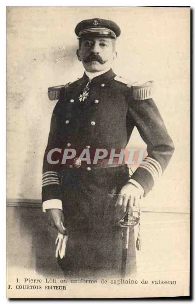 Pierre Loti in Uniform eines Marinekapitäns — Verlag J. Courtois, Nr. 1 - Vorderseite