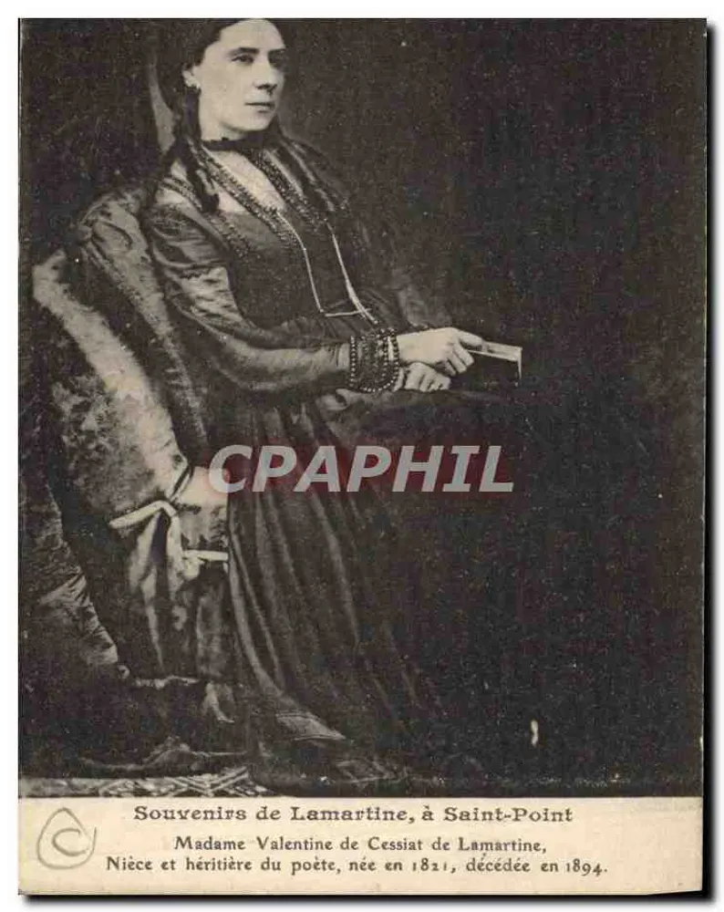 Madame Valentine de Cessiat de Lamartine — Nichte und Erbin des Dichters — P. Glarvet, phot. - Vorderseite
