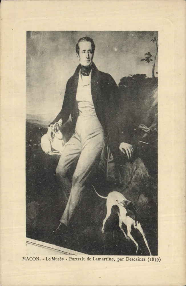 Macon - O Museu - Retrato de Lamartine, por Descain (1839) - Frente