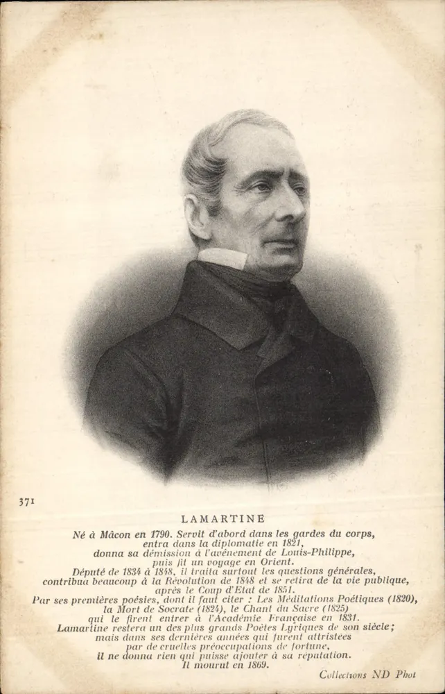 Lamartine — Poeta e homem político francês — Collections ND Phot - Frente