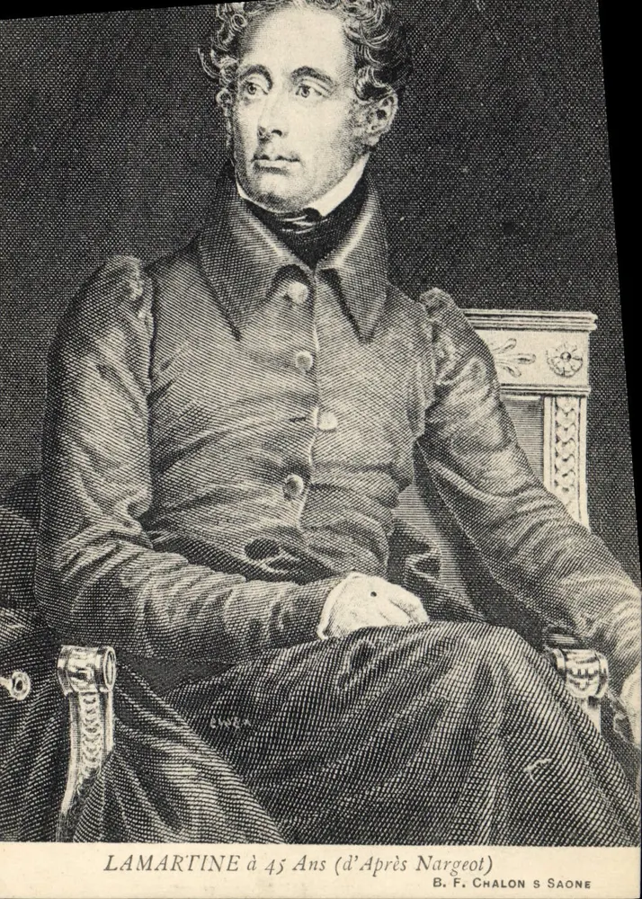 Lamartine aos 45 anos — gravura segundo Nargeot — B. F. Chalon s Saone - Frente
