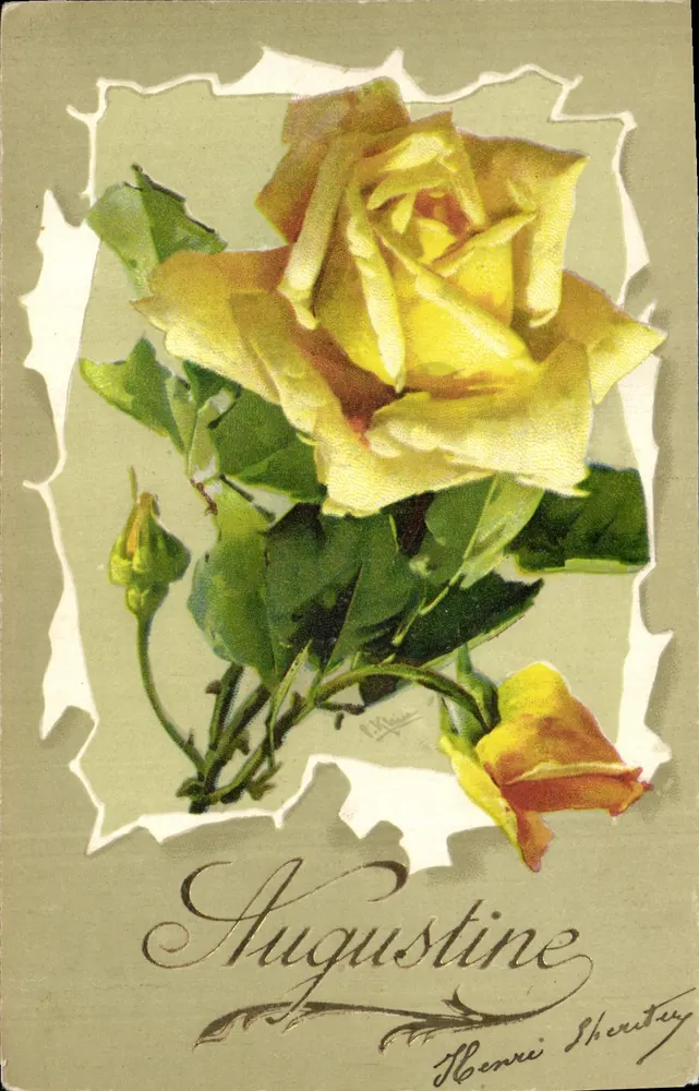 Rosas amarelas — ilustração — Henri S. Shortey, n° S.4089 - Frente