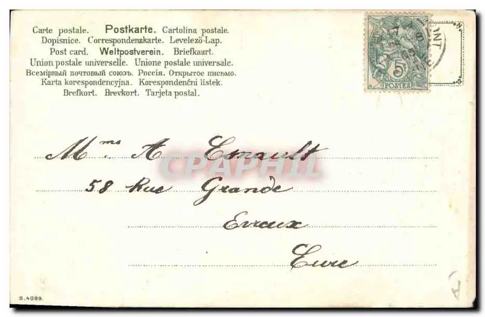 Rosas amarelas — ilustração — Henri S. Shortey, n° S.4089 - Verso