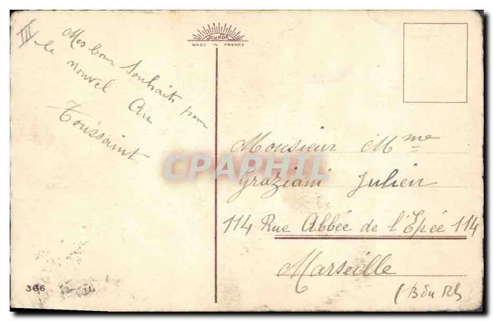 Arranjo de flores — anêmonas e mimosa — editor C. V. Vélin - Verso