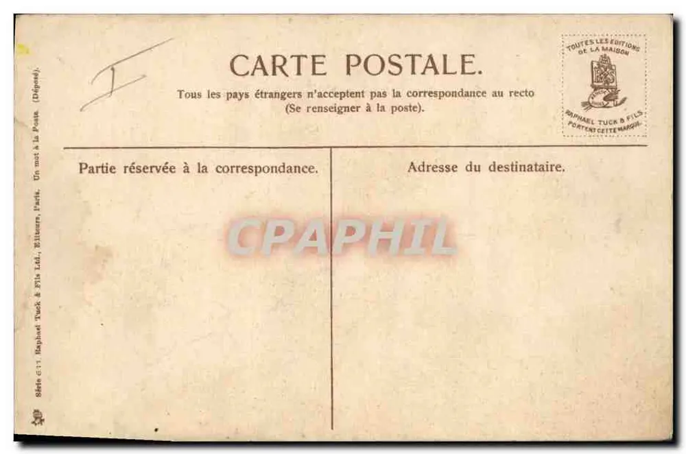 Flores de pensamento — ilustração — Raphael Tuck & fils, série 605 - Verso