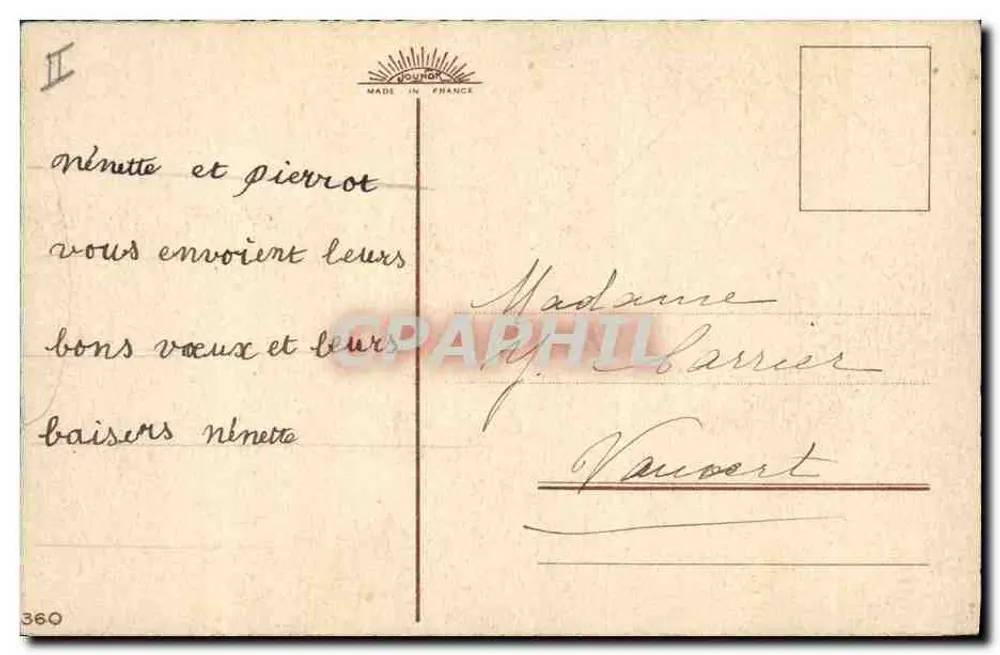 Bouquet de roses dans un panier — éditeur Poupon, n° 360 - Verso
