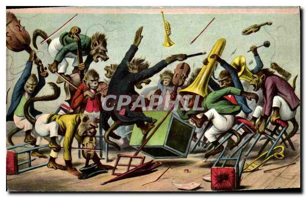 Coro de macacos — cena caótica — editor Finale, série 1150 - Frente