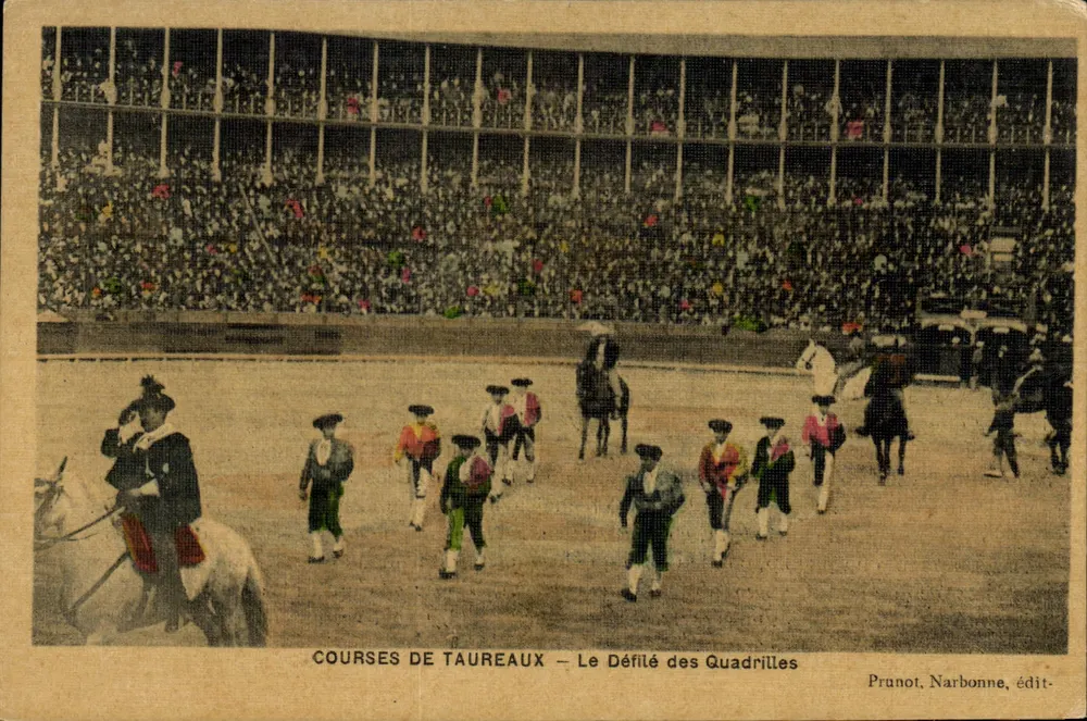 Stierkampfplatz — Der Quadrille-Parade — Prunot, Narbonne, Verlag - Vorderseite