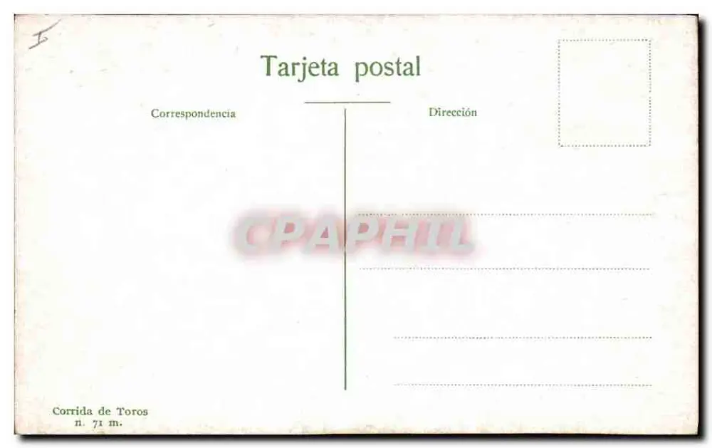 Ponieno Banderillas — Stierkampf n. 71 m. — Stierkampf - Rückseite