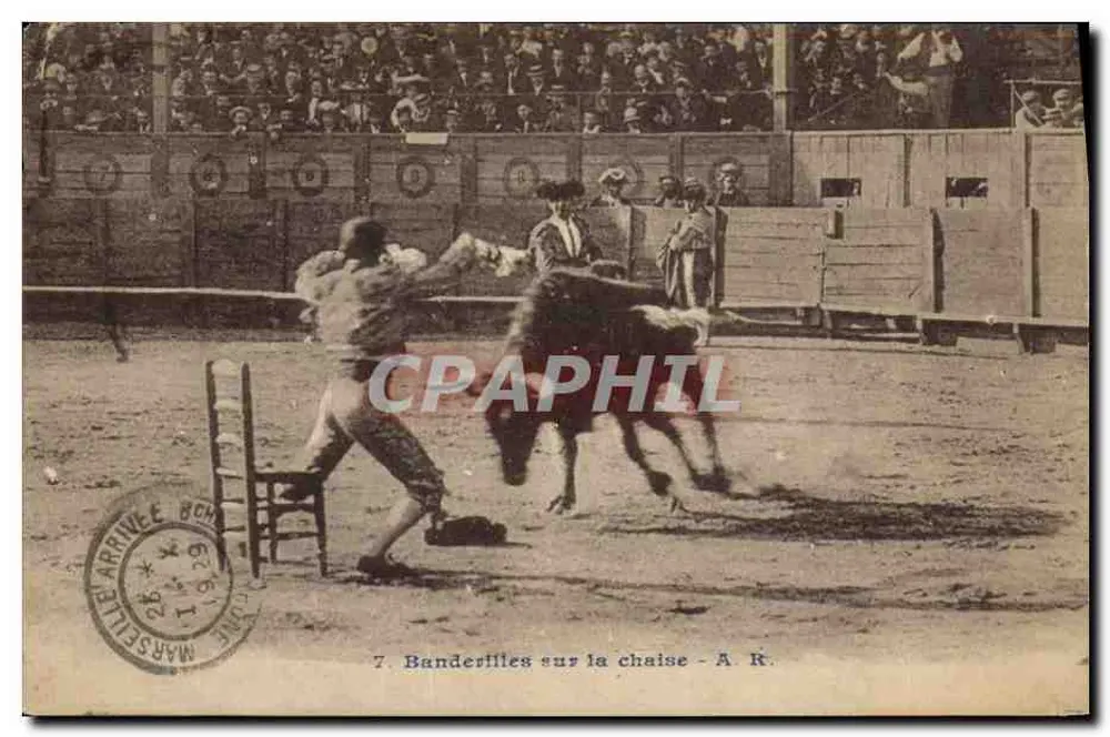 Banderilles auf dem Stuhl — A. R. - Vorderseite