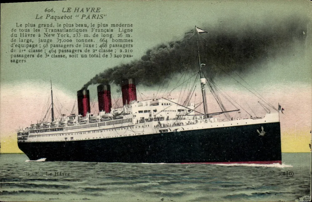 Le Havre — Das Dampfschiff "Paris" — G.F., Le Havre - Vorderseite