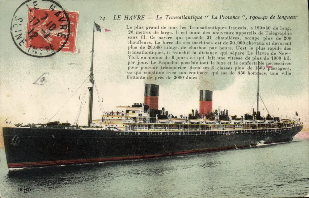 Le Havre — Der Transatlantiker "La Provence" — Verlag E.D. Nr. 24 - Vorderseite