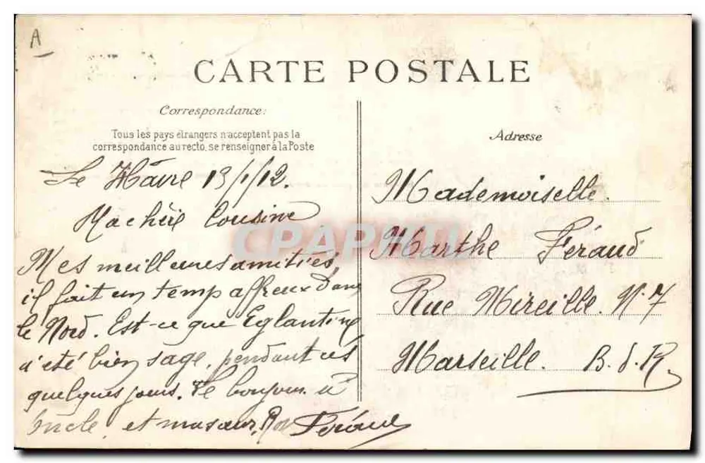 Le Havre — Der Transatlantiker "La Provence" — Verlag E.D. Nr. 24 - Rückseite