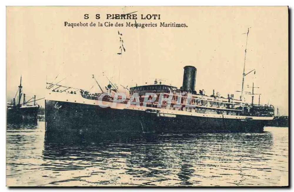 S.S. Pierre Loti — Dampfer der Compagnie des Messageries Maritimes — Verlag Cymaude Marseille - Vorderseite