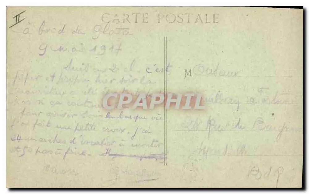 Hilfskreuzer Plata — während der Transporte von Truppen in den Orient — von Grimaud, Marseille - Rückseite