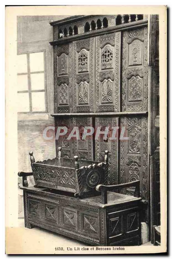 Um Leito Fechado e Berço Bretão — 1652 — Coleção Villard, Quimper - Frente