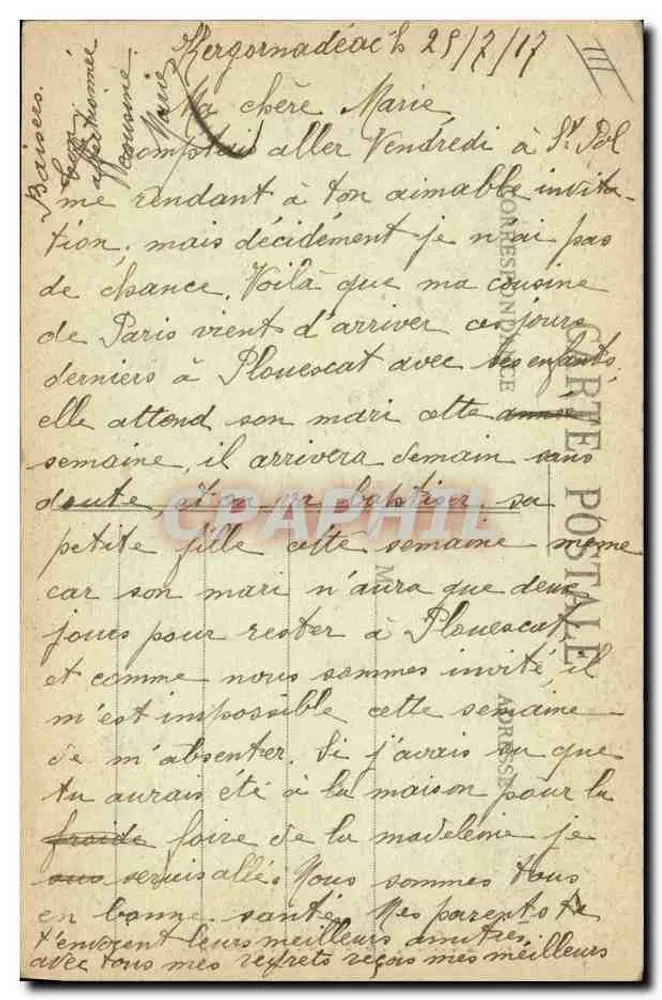 Lit-clos breton com fuso grande — Bretagne (Coleção E. Hamonse, St-R.) - Verso