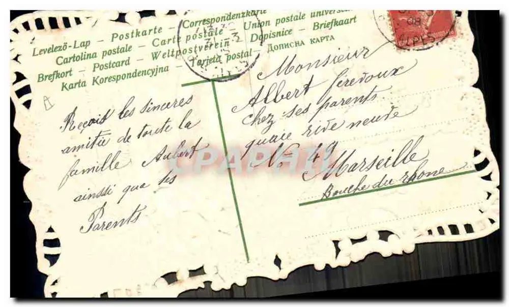 Violets — 1. April — Dekorative Ansichtskarte - Rückseite