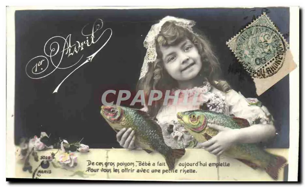 Mädchen mit zwei Fischen — 3029 MARIS — Verlag MARIS - Vorderseite