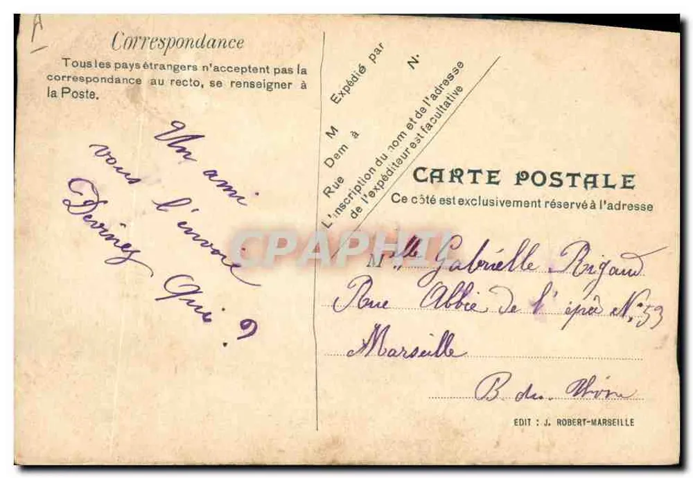 Blume und Fisch — 1. April — Verlag: J. Robert-Marseille, Nr. nicht sichtbar - Rückseite