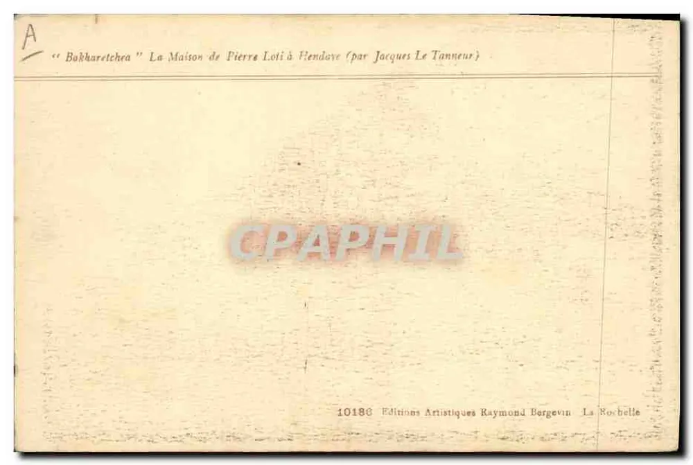 Bakharechera — Das Haus von Pierre Loi in Hendove — von Jacques Le Tanneur - Rückseite