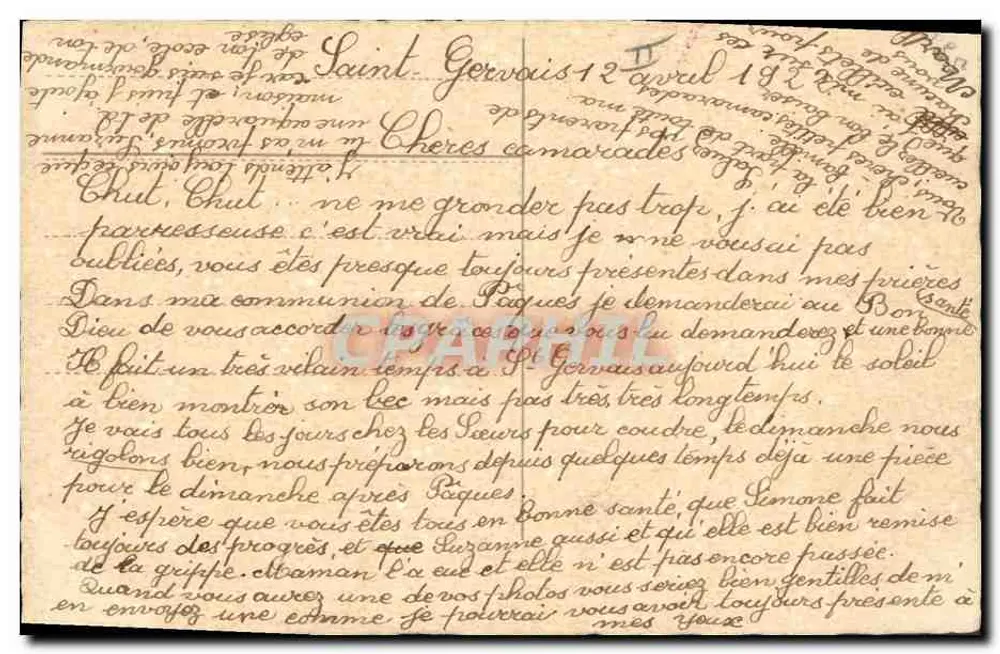 Flores de Páscoa — Carnícias rosas e vermelhas — Editor não identificado - Verso