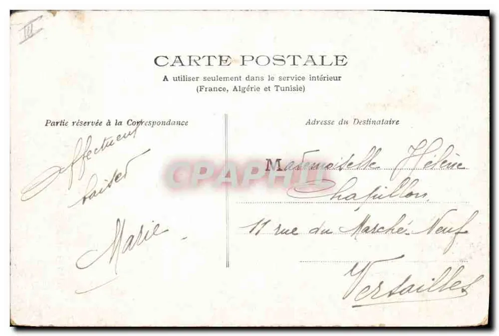 Trois chats en costume — scène de rue — éditeur 'Versailles' n° 689 - Rewers