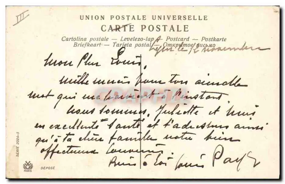 Lächeln der Chimäre — Serie 2084-5 — Paris - Rückseite