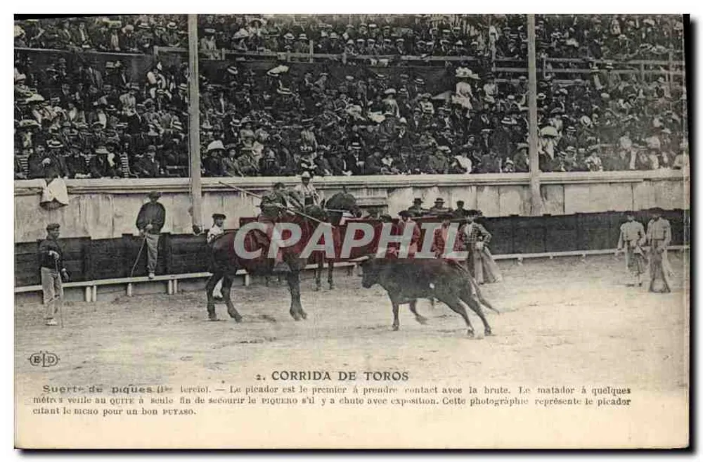 Corrida de toros — Suerte de piques (tercio) — Éditeur E.D. n° 2 - Vorderseite