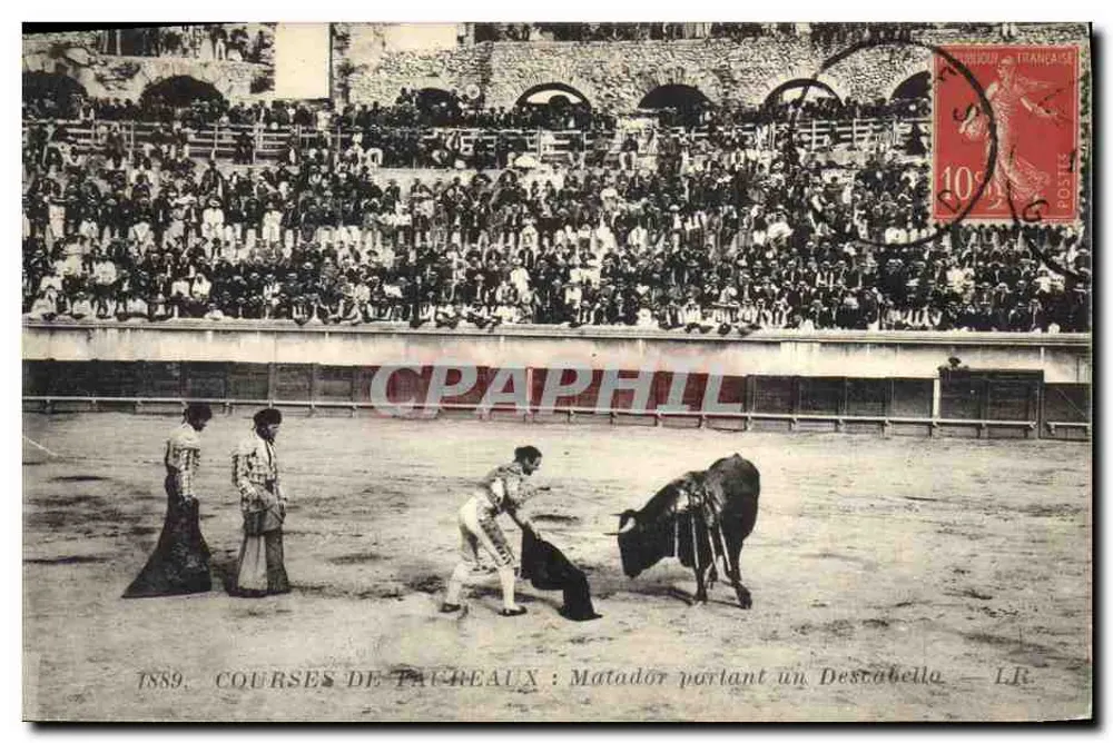 Stierkampf in Toulouse — 1889 — Matador mit Descabello — LR - Vorderseite