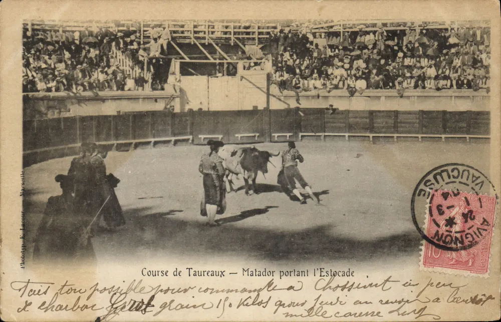 Stierkampf — Matador mit der Estocade — Phototyp. F. Leaou, Marseille - Vorderseite