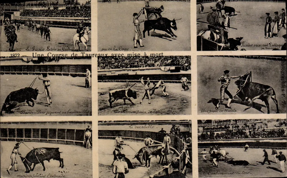Una Corrida di Tori con l'uccisione — 1872 — Fotografie R. A. - Recto