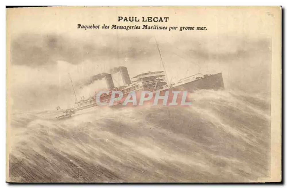 Dampfer der Messageries Maritimes auf großer See — Paul Legat — Prototyp für die Serie - Vorderseite