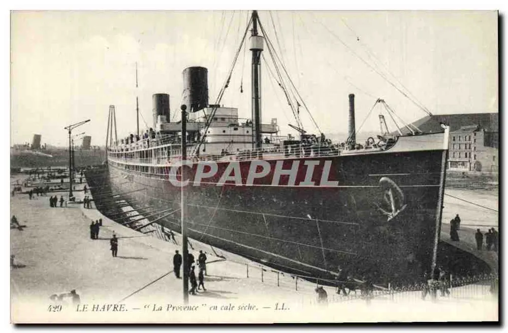 Le Havre — "La Provence" in der Trockendock — I.L. - Vorderseite