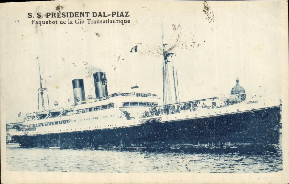 S.S. PRÉSIDENT DAL-PIAZ — Dampfer der Compagnie Transatlantique — Ansichtskarte - Vorderseite
