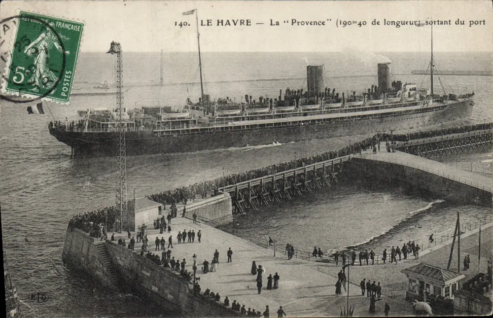 Le Havre — Die "Provence" (190m40 Länge) verlässt den Hafen — Verlag E.P.D. n°140 - Vorderseite