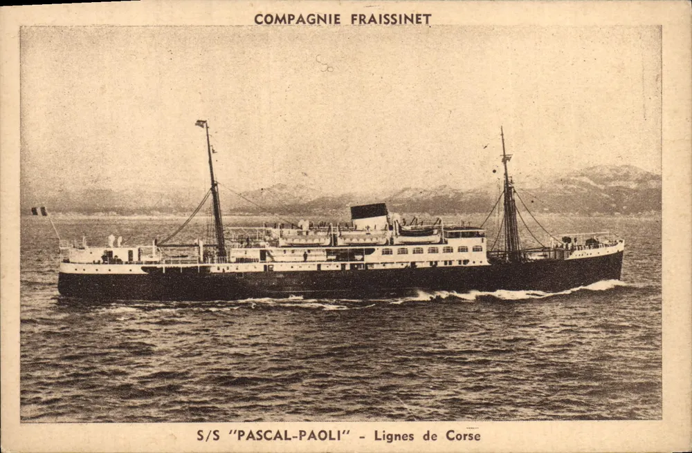 S/S "PASCAL-PAOLI" — Linien der Korsika — Compagnie Fraissinet - Vorderseite