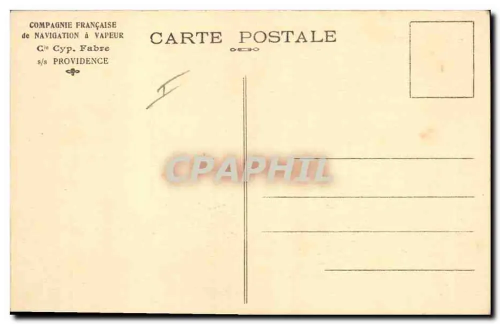 Côte d'Azur — Kreuzfahrt — Französische Dampfschifffahrts-Gesellschaft Cyp. Fabre - Rückseite