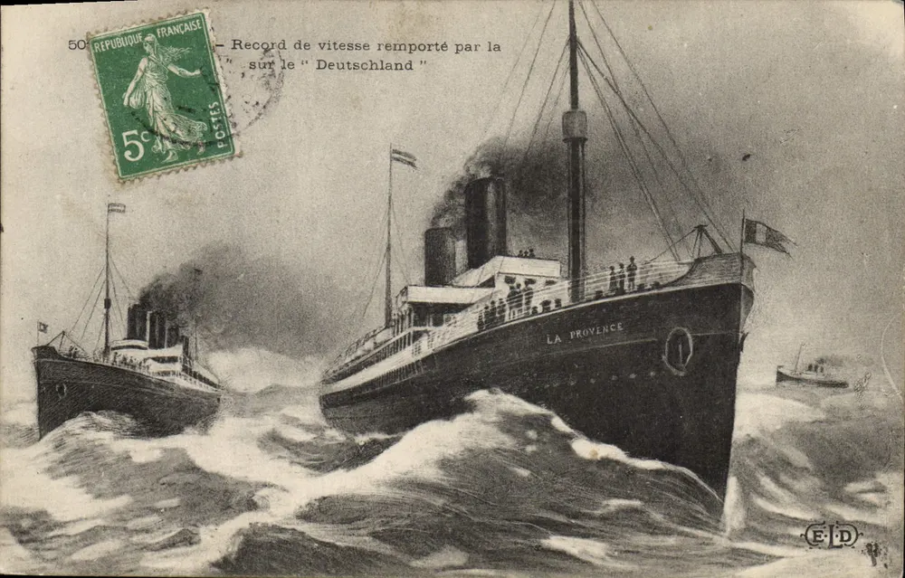 A Provença — Recorde de velocidade conquistado pelo "Deutschland" — Editor E.F.D. - Frente