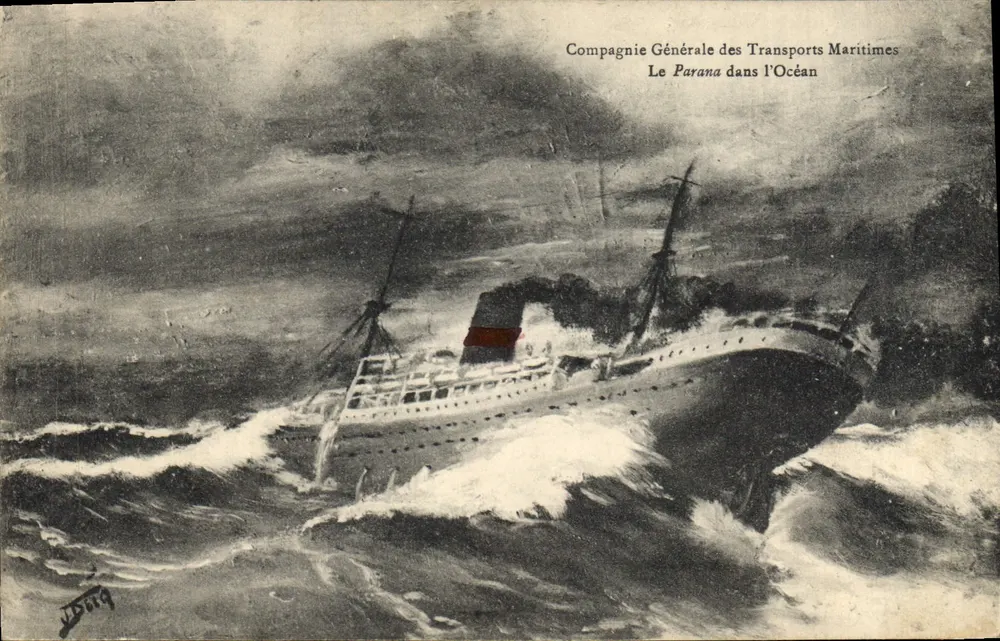 O Parana no Oceano — Compagnie Générale des Transports Maritimes — editor J. D. P. (J. D. P. Paris) - Frente