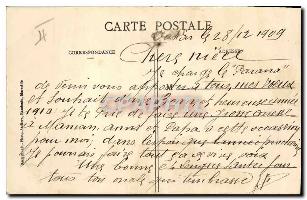 O Parana no Oceano — Compagnie Générale des Transports Maritimes — editor J. D. P. (J. D. P. Paris) - Verso