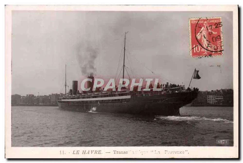 Le Havre — Transatlantischer Dampfer "La Provence" — Verlag Rose, Nr. 11 - Vorderseite