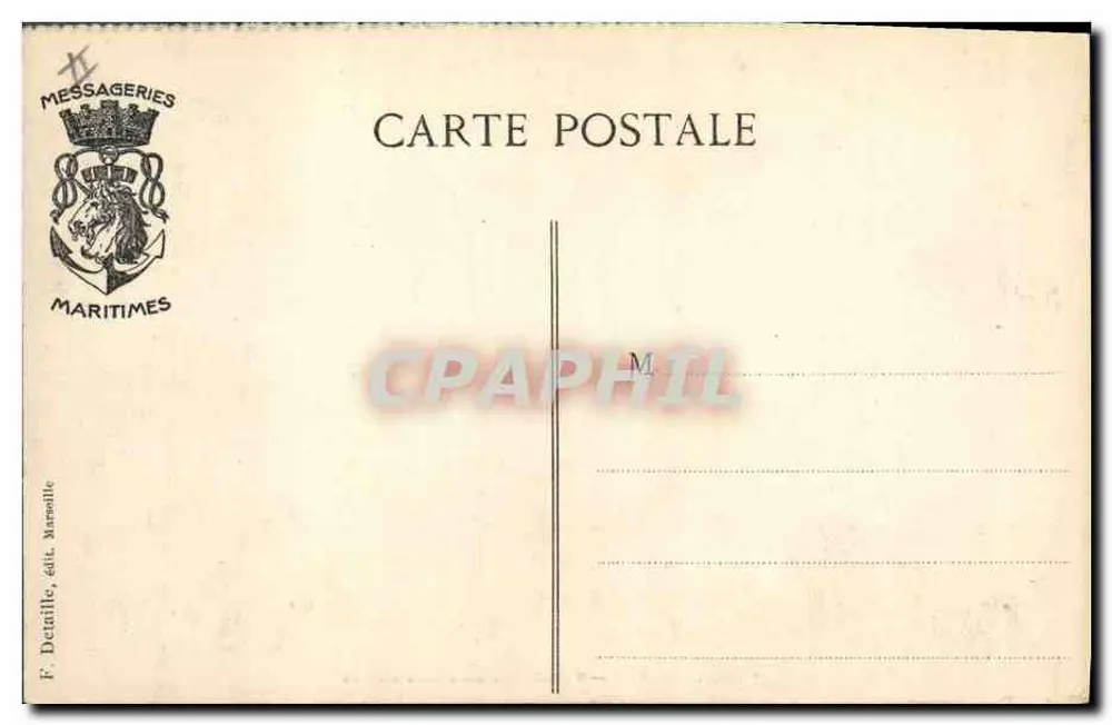 Raucherzimmer der ersten Klasse — "PAUL LECAT" — Messageries Maritimes - Rückseite